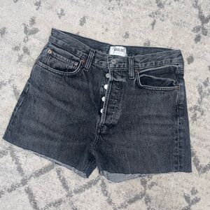 Agolde Black Jean Shorts Raw Hem Parker